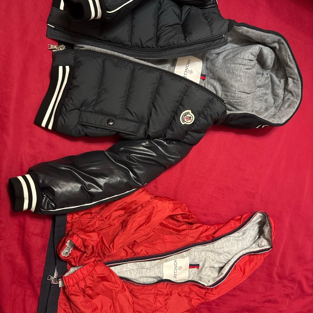 Moncler kids 2 piece  Black and Red Puffer Jacket